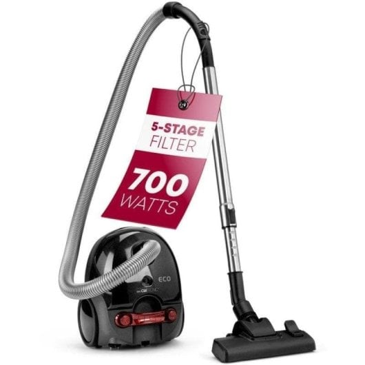 Aspirateur avec Sac Clatronic BS 1300 700W Filtration 5 Étapes Inox Antracite Rouge