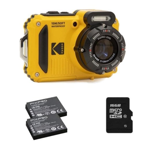 Kodak PIXPRO WPZ2 16 MP Kompakt-Digitalkamera mit 4-fach optischem Zoom, BSI CMOS-Sensor, WLAN, wasserdicht und stoßfest