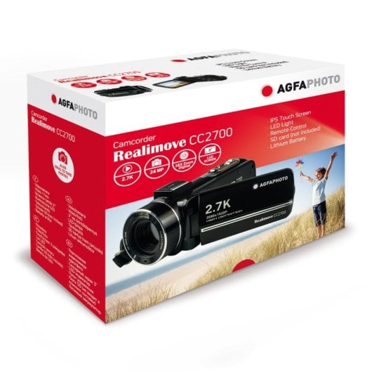Videocámara AgfaPhoto Realimove CC2700 2,7K 24MP Zoom 18X Táctil LED Negra