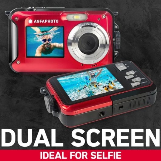 AgfaPhoto Realishot WP8000 24 MP Kompakt-Digitalkamera mit 16-fachem Digitalzoom, CMOS-Sensor, wasserdicht, Blitz und Stabilisator