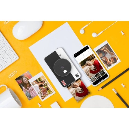 Câmara digital compacta Kodak Minishot Combo 2 Retro com LCD de 1,7″, Bluetooth e impressão instantânea