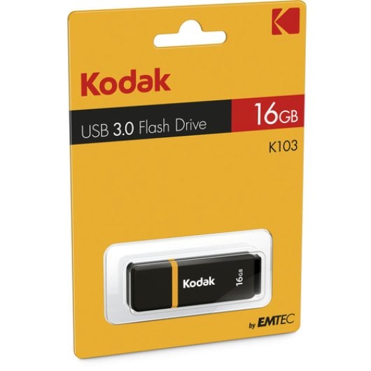 Clé USB Kodak K100 16 Go USB 3.1 100 Mo/s Noir-Jaune