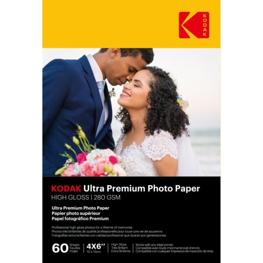 Kodak 280 g A6 10 x 15 cm 60 Blatt glänzendes Inkjet-Fotopapier