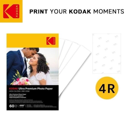 Papier photo Kodak 10x15 cm 280 g m2 brillant 60 feuilles