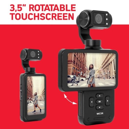 Cámara Digital Compacta Agfaphoto Realimove MC3X 12 MP Sensor CMOS Cardán 3 Ejes 4K Ultra HD Pantalla Giratoria 3.5? Mic