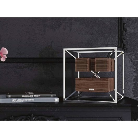 Premium Technology HiFi Cube Kabellose Lautsprecher 200W DSP Holz und Metall