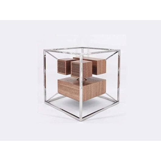 Premium Technology HiFi Cube Kabellose Lautsprecher 200W DSP Holz und Metall