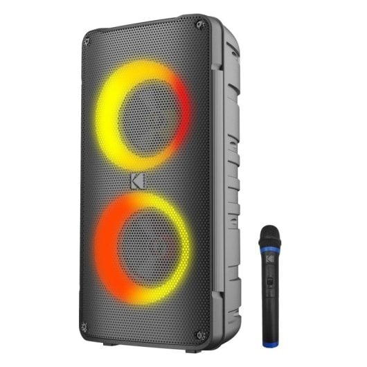 Colunas Kodak Karaoke Bluetooth 3000mAh TWS com microfone sem fios e luzes de discoteca
