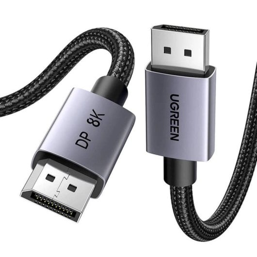 Cable DisplayPort Ugreen DP120 1.4 8K 1M Trenzado HDR 32.4Gbps Negro