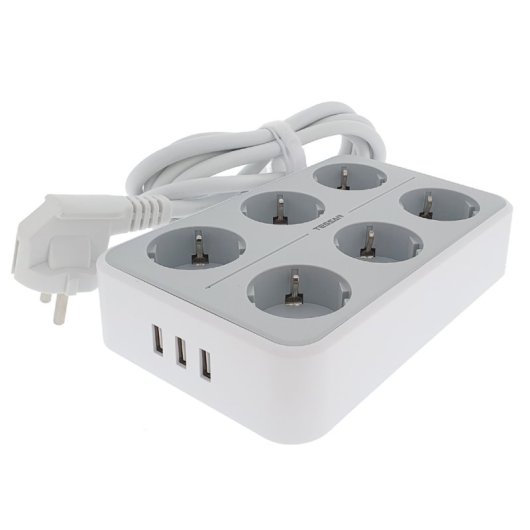 Base múltiple Osca Connect 6 tomas 16A 3 USB A 3600W cable 2m