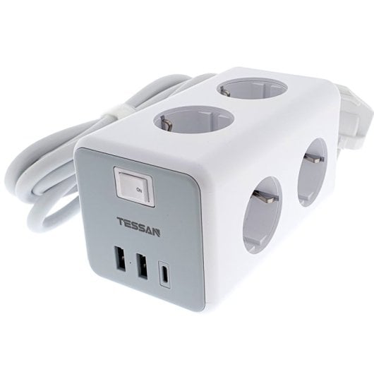 Base múltiple Osca Connect 6 tomas 16A USB A y USB C cable 2 metros 3600W