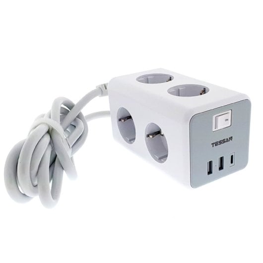 Base múltiple Osca Connect 6 tomas 16A USB A y USB C cable 2 metros 3600W