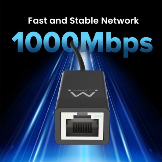 Ewent Ew1017 Gigabit Ethernet USB 3.2 Gen 1 Netzwerkadapter schwarz