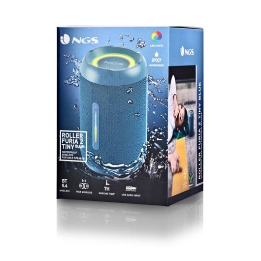 Altavoces NGS Portátiles Bluetooth 5.2 80W TWS resistentes al agua con luces LED y karaoke