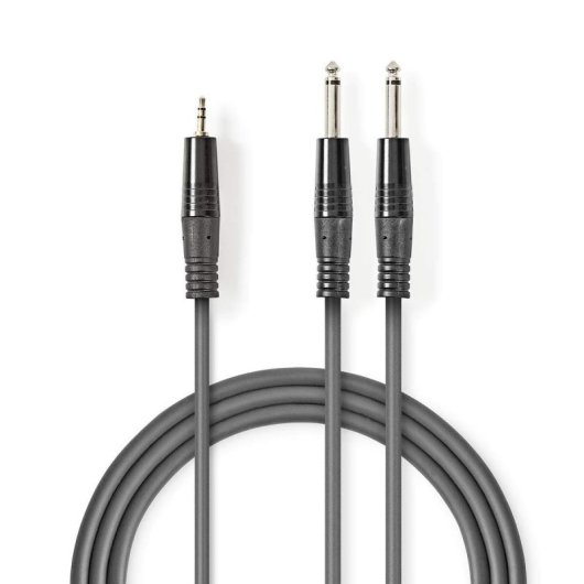 Câble audio stéréo Nedis 2x 6,35 mm mâle - 3,5 mm. - Coth23200gy30