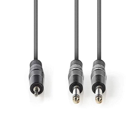 Câble audio stéréo Nedis 2x 6,35 mm mâle - 3,5 mm. - Coth23200gy30