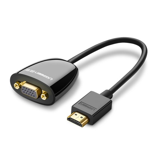 Adaptador Ugreen 40253 HDMI-VGA 0,25m Macho-Hembra sin Audio Negro