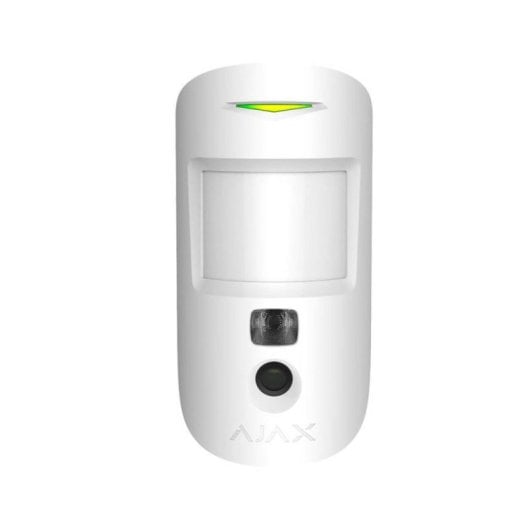 Ajax MotionCam (PhOD) Bewegungsmelder für den Innenbereich, weiß, mit kabelloser Kamera und Haustierimmunität