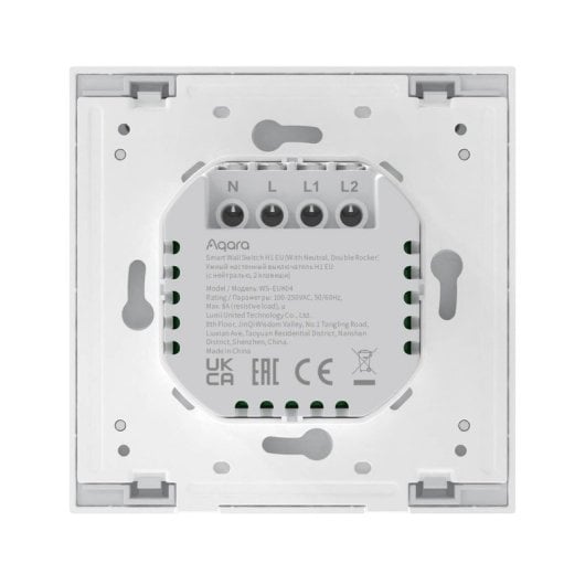 Interruptor inteligente Aqara Smart Wall Switch H1 EU WS-EUK04 ZigBee 3.0 doble, con neutro, monitorización de energía