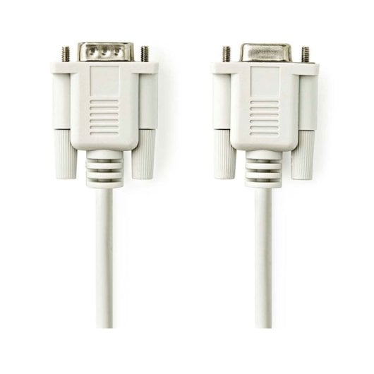 Nedis D-Sub-Serielles Kabel, Stecker auf Buchse, 2 m, Weiß