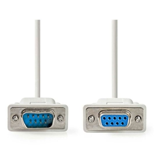 Nedis D-Sub-Serielles Kabel, Stecker auf Buchse, 2 m, Weiß