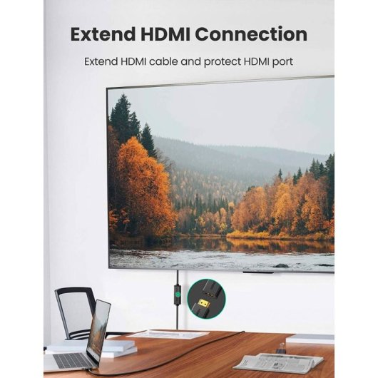 Cable HDMI Ugreen HD107 1.4 Macho-Hembra 5m 1080p 3D Modo Espejo y Extendido