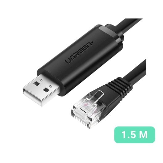 Cable consola Ugreen CM204 USB 2.0 RJ45 1.5m FTDI Plug and Play Antienredos