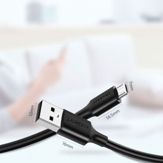 Cable Ugreen USB 3.0 Micro USB 2.4A 2m PVC ecológico negro