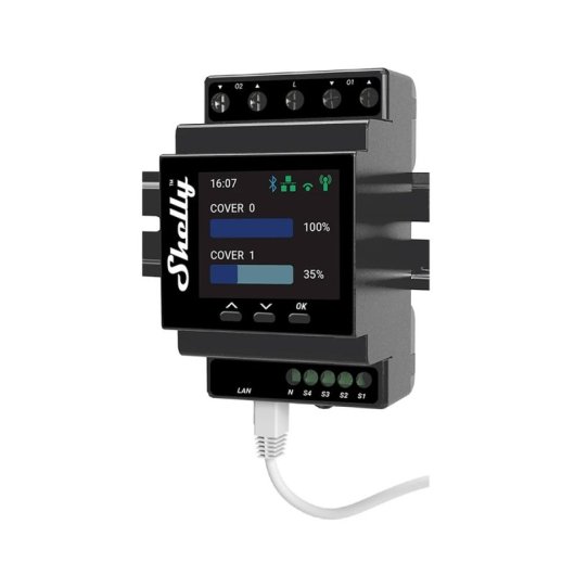 Controlador inteligente Shelly Pro Dual Cover / Shutter PM WiFi/LAN/Bluetooth DIN 16A Power Meter