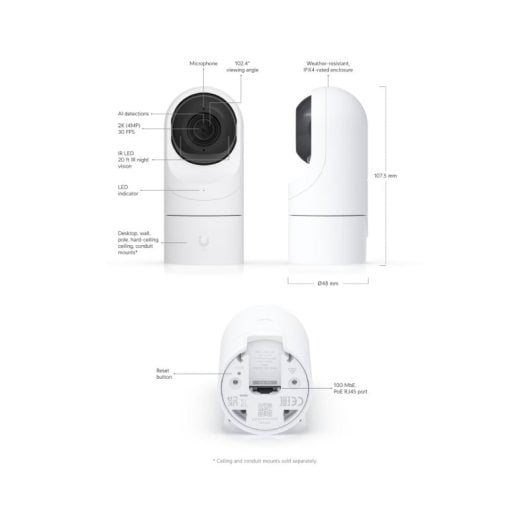 Cámara IP Ubiquiti UVC-G5-FLEX 120.6° PoE Blanca Interior/Exterior ARM Cortex-A7