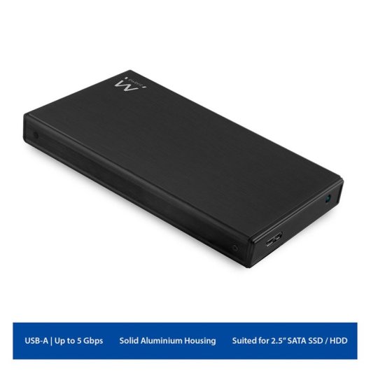 Carcasa externa 2.5? USB 3.2 Gen1 Ewent EW7032 Aluminio Negro cable incluido compacta