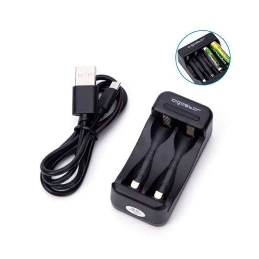 Aigostar Fast Charge 2x AA/AAA USB-Akkuladegerät mit LED-Überlastungsschutz