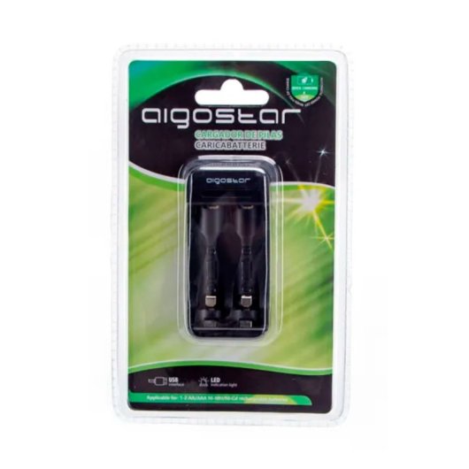 Aigostar Fast Charge 2x AA/AAA USB-Akkuladegerät mit LED-Überlastungsschutz