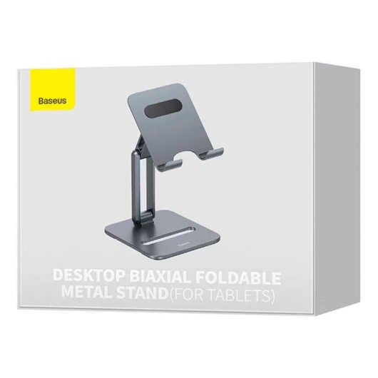 Soporte de mesa Baseus Biaxial metálico antiderrapante para tabletas hasta 13” plegable