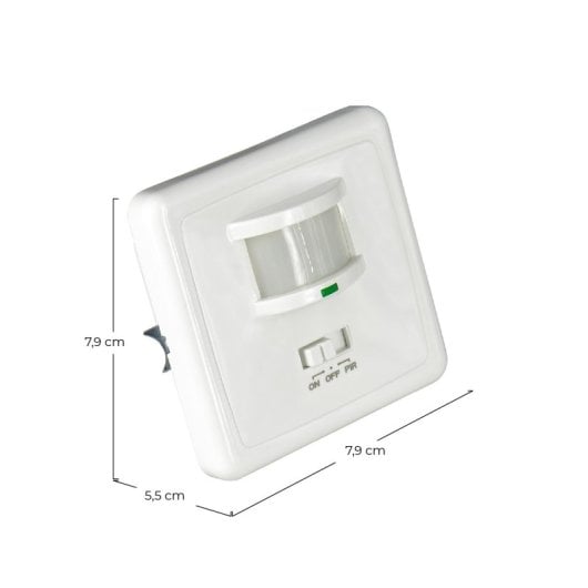 Interruptor sensor movimiento 7hSevenOn Elec empotrable PIR 1200W IP20 Blanco ABS