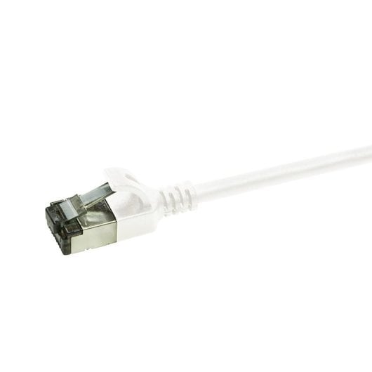 Cabo Lan Logilink Patchkabel Slim Cat6 Uftp - 0,3 m - Velocidade de 10 Gbps para streaming de jogos online - Revestimento de PVC branco durável para uma rede rápida e confiável.