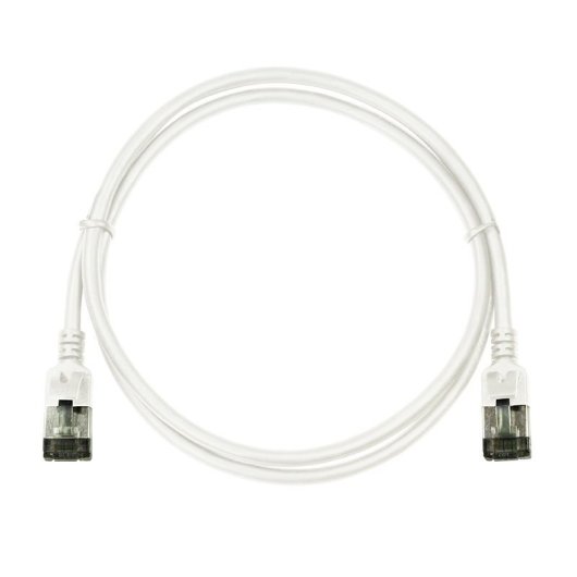 Cabo Lan Logilink Patchkabel Slim Cat6 Uftp - 0,3 m - Velocidade de 10 Gbps para streaming de jogos online - Revestimento de PVC branco durável para uma rede rápida e confiável.