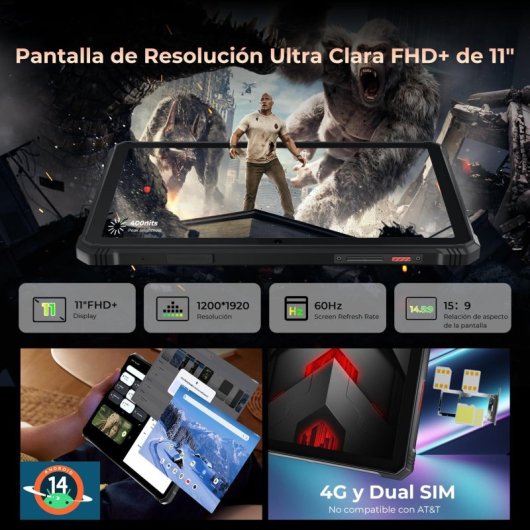 Tablette HOTWAV R9 Pro 11 pouces 6 Go/256 Go Wi-Fi/4G Double SIM Noir