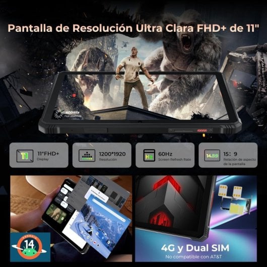 Tablet HOTWAV R9 Pro 11" 6GB/256GB WiFi/4G Dual SIM Negra/Roja