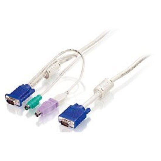 Cable KVM LevelOne 1 a 3 USB PS/2 5m Blanco conexión VGA alta compatibilidad