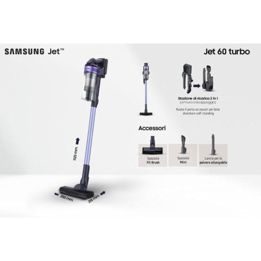 Aspirateur sans Fil Samsung VS15A6031R4 150W 40 min Filtration Multicyclonique 0.8L