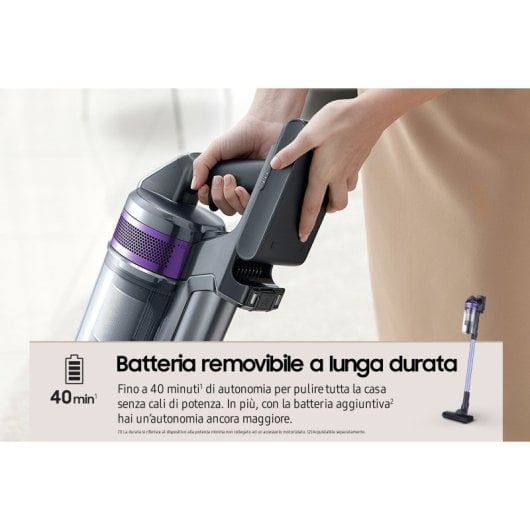 Aspiradora sin cable Samsung VS15A6031R4 150W Batería 40min Filtro multiciclónico