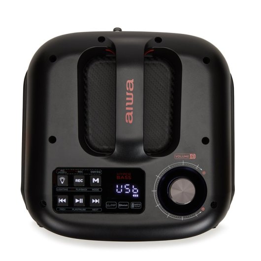Alto-falante de karaokê LED Aiwa Kbtus-250 com microfone