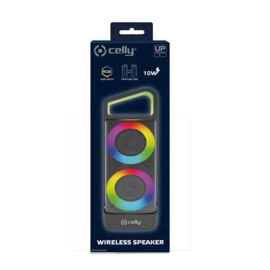 Altavoces Celly Bluetooth Inalámbricos 10W con TWS, USB-C y Luces RGB