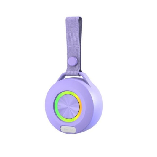 Altavoces Celly Portátiles Bluetooth 5W USB-C con iluminación y gancho violeta