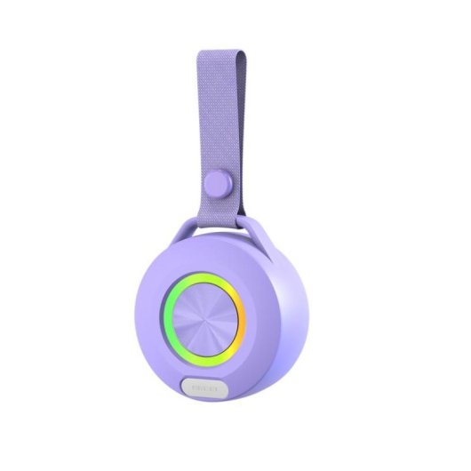 Altavoces Celly Portátiles Bluetooth 5W USB-C con iluminación y gancho violeta