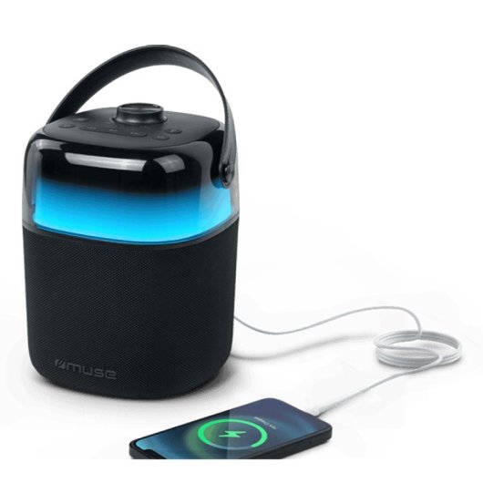 Altavoces Muse M-530 KA Portátiles Bluetooth 30W resistentes al agua con micrófono inalámbrico y modos de iluminación