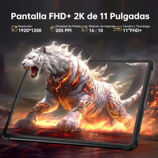 Tablet Oukitel RT8 11" 6GB/256GB 4G Dual SIM Ultra Resistente Batería 20000mAh Negra/Naranja