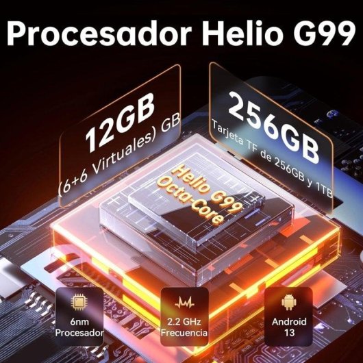 Tablet Oukitel RT8 4G 11" 12GB 256GB Negro Naranja