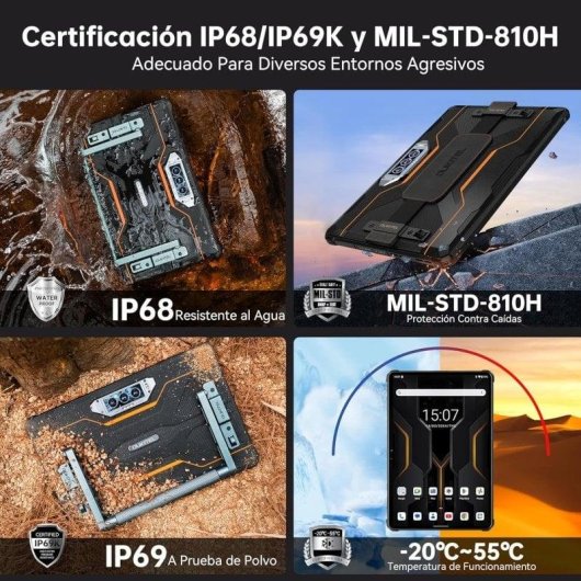 Tablet Oukitel RT8 4G 11" 12GB 256GB Negro Naranja